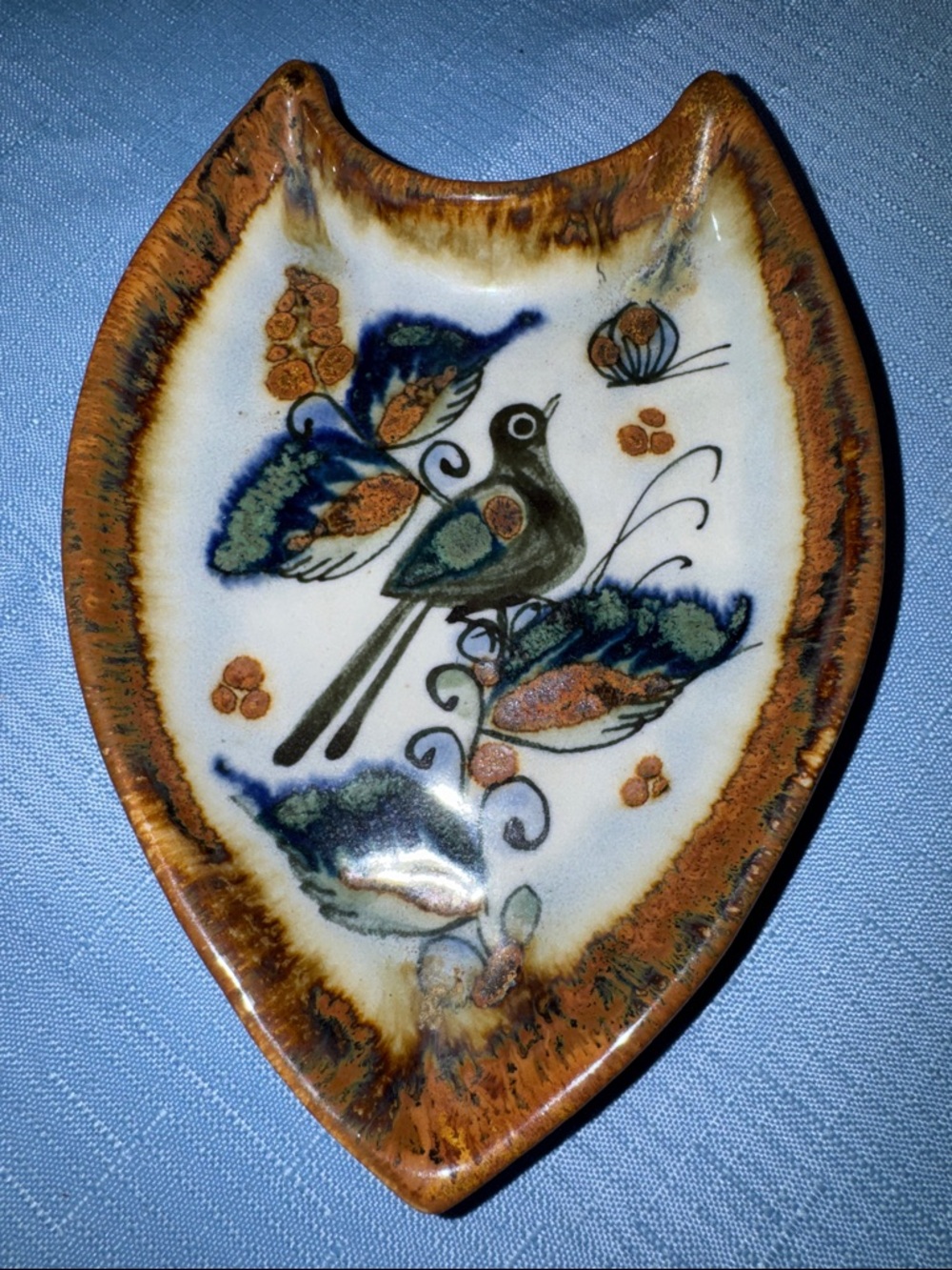 Ken Edwards Tonala Mexican Pottery Stoneware Tray Trinket Dish 6.5” long